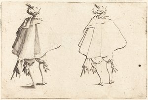 Gentleman in Large Mantle, sett bakfra av Jacques Callot