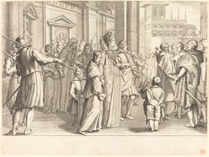 Storhertuginne ved prosesjonen av de unge jentene av Jacques Callot
