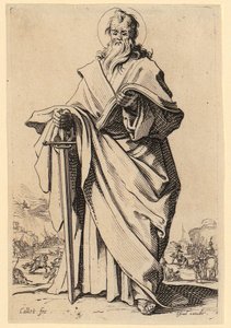 Jomfru Maria, blad 3 fra serien «Jesus, de tolv apostlene og Maria» av Jacques Callot