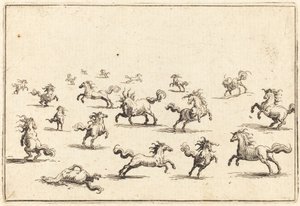 Hester som løper av Jacques Callot