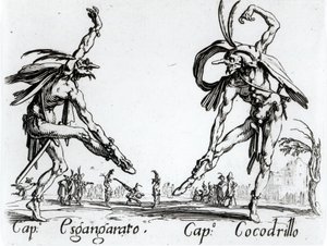 I Balli de Spessanei, eller Den store jakten (gravering) (s/hvitt-bilde) av Jacques Callot