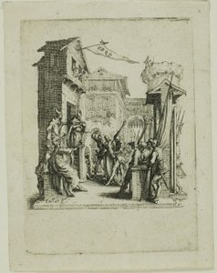 Jesus Before Caiaphas, fra The Small Passion av Jacques Callot