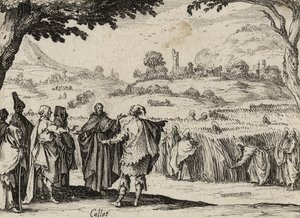Jesus og fariseerne, 1635 av Jacques Callot