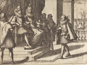 Konge og dronning i samråd om tyrkerne [recto], 1612. av Jacques Callot