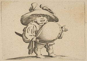 Mann med stor mage dekorert med knapperad Mann med stor mage dekorert med..., 1616-22.