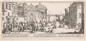 The Hospital, illustrasjon fra The Large Miseries of War av Jacques Callot