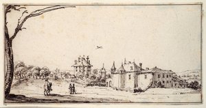 Gammel og ny Malgrange (penn og brunt blekk på papir) av Jacques Callot