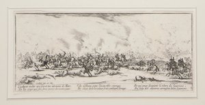 Slaget, plate 3 fra serien The Great Miseries of War av Jacques Callot