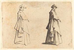 Dame i stor kåpe av Jacques Callot