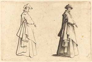Dame i stor kåpe av Jacques Callot