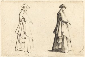Dame i stor kåpe av Jacques Callot