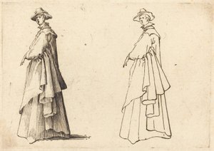 Dame i stor kåpe av Jacques Callot