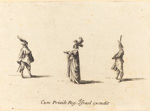 Dame med Plumed Hat, og To Gentlemen av Jacques Callot
