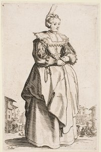 Lady with a Raised Cap, fra serien «The Nobility of Lorraine» av Jacques Callot