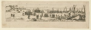 Landing av tropper ved beleiringen av La Rochelle, 1630 av Jacques Callot