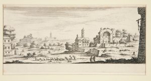 Landskap med store bygninger av Jacques Callot