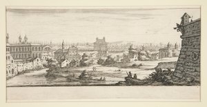 Landskap med store, imponerende bygninger av Jacques Callot
