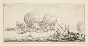 Le grand rocher (Den enorme klippen), fra Landscapes for Giovanni de Medici av Jacques Callot
