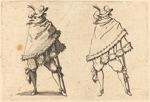 Mann svøpt i sin mantel av Jacques Callot