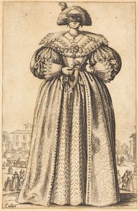 Maskert adelskvinne av Jacques Callot