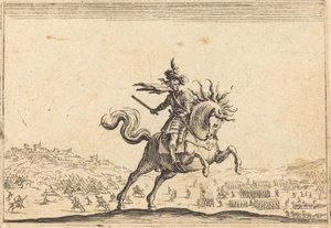 Militærsjef til hest, ca. 1622. av Jacques Callot
