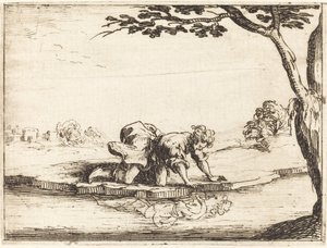 Narcissus ser i vannet av Jacques Callot