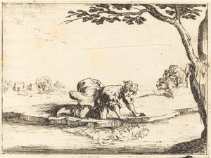 Narcissus ser i vannet, 1628. av Jacques Callot