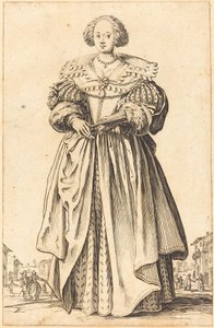 Edel kvinne med vifte av Jacques Callot