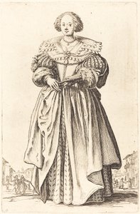 Edel kvinne med vifte av Jacques Callot