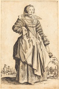 Edel kvinne med stor krage av Jacques Callot