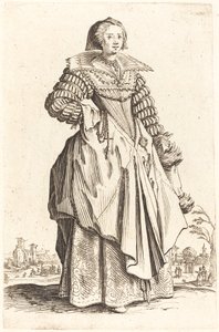Edel kvinne med stor krage av Jacques Callot
