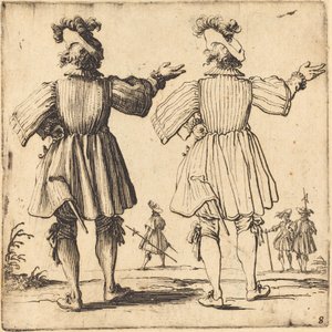 Offiser med Plume, sett bakfra av Jacques Callot