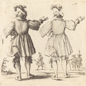 Offiser med Plume, sett bakfra av Jacques Callot