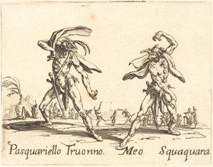 Pasquariello Truonno og Meo Squaquara av Jacques Callot
