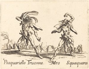Pasquariello Truonno og Meo Squaquara, ca. 1622. av Jacques Callot