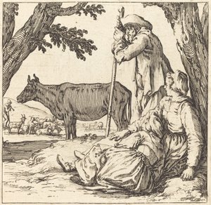 Bondepar med ku av Jacques Callot