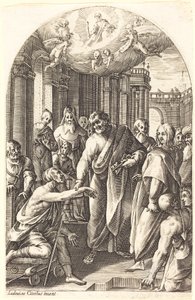 Peter og Johannes helbreder den lamme av Jacques Callot