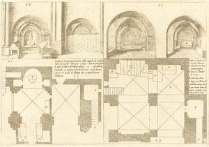 Plan og høyde av kapellet til Godefroy de Bouillon av Jacques Callot