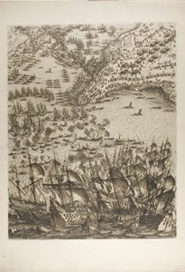 Plate fem fra The Siege of La Rochelle av Jacques Callot