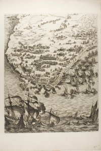 Plate fire fra The Siege of La Rochelle av Jacques Callot
