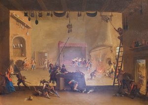 Plundering a Farmhouse, fra serien The Miseries of War av Jacques Callot