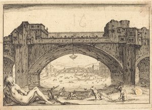 Ponte Vecchio, Firenze av Jacques Callot