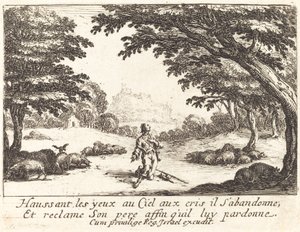Ber om guddommelig hjelp av Jacques Callot