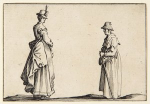 Profiler av to kvinner av Jacques Callot