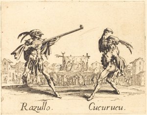 Razullo og Cucurucu, ca. 1622. av Jacques Callot