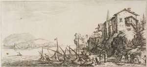 Tilbake fra jakten, fra forskjellige scener designet i Firenze av Jacques Callot