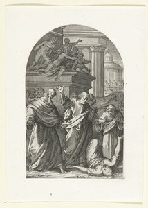 Sapphira straffet med døden Malerier og skulpturer i Roma (serietittel) av Jacques Callot