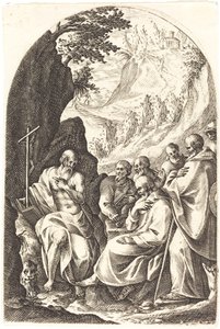 Den hellige Hieronymus instruerer sine disipler i ørkenen av Jacques Callot
