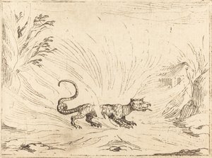 Salamander omgitt av flammer av Jacques Callot