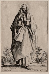 Hellige av den salige jomfru Maria av Frelseren Icons/Les Grands Apôtres (De store apostlene): La Sainte Vierge (Den hellige jomfru) av Jacques Callot